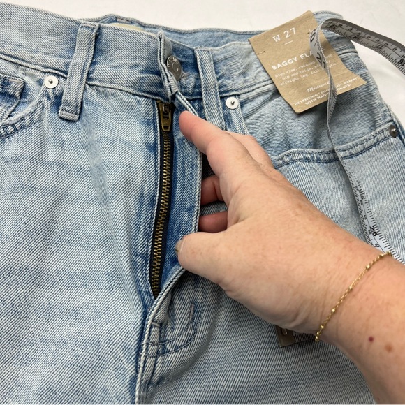 NWT Madewell Baggy Flare size 27 Light Wash Blue Denim Jean High Rise - Picture 11 of 14
